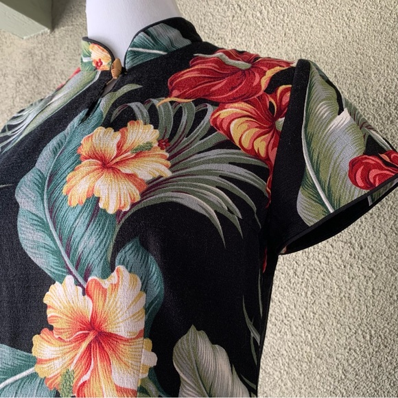 🌺 “Young Hawaii” Muumuu Maxi-Dress Cheongsam size M - Picture 5 of 12